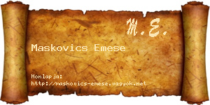 Maskovics Emese névjegykártya